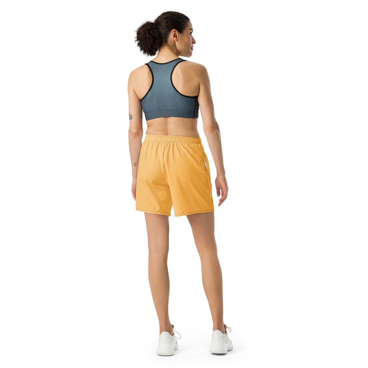 Light Orange Unisex Athletic Long Shorts