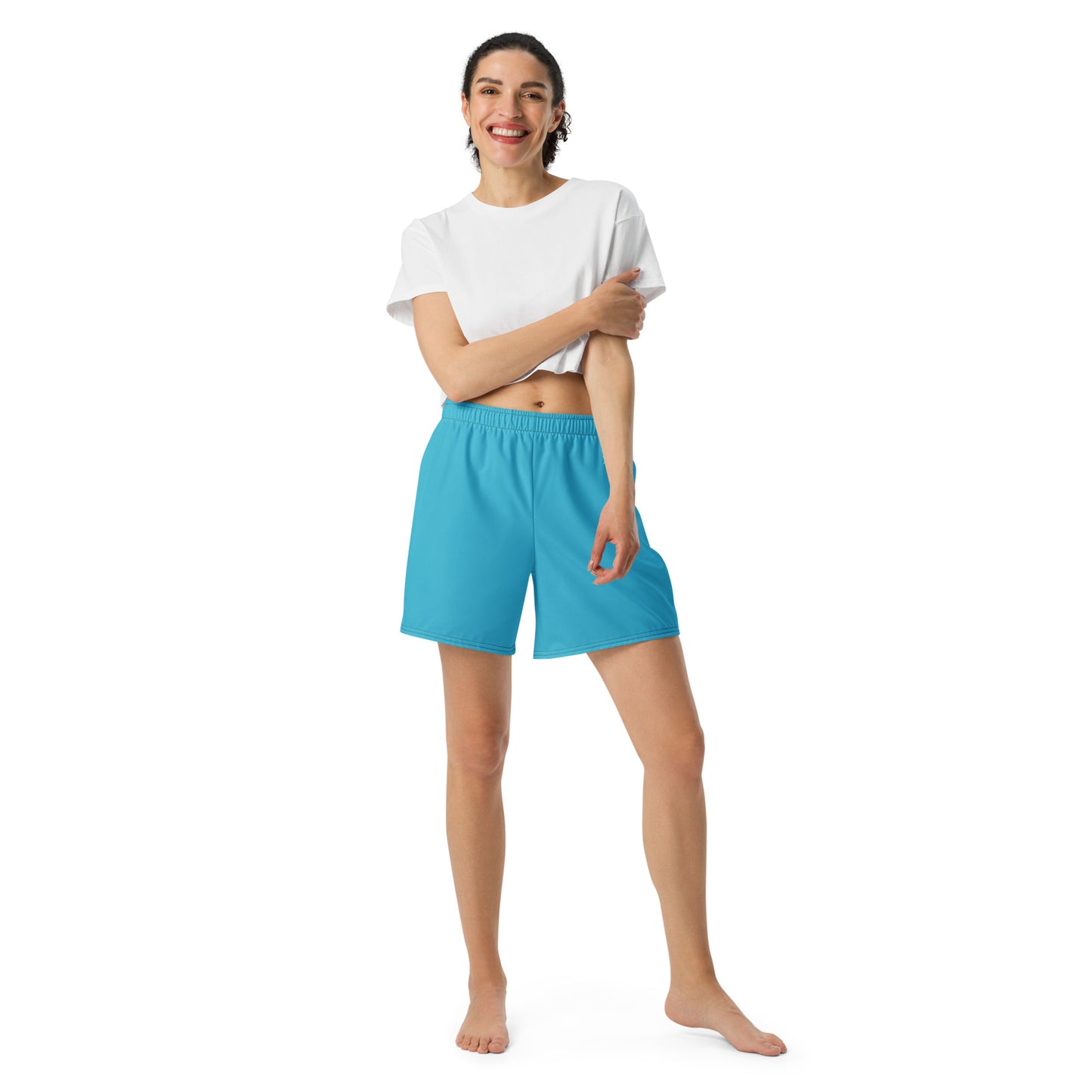 Blue Unisex Athletic Long Shorts