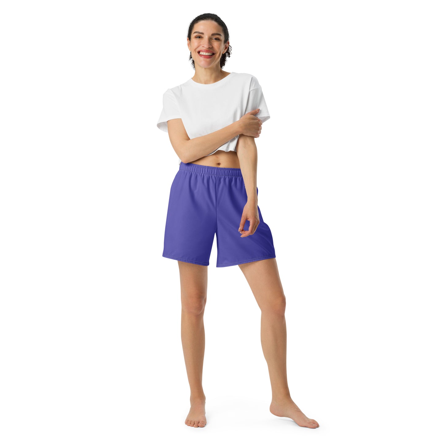 Purple Accent Unisex Athletic Long Shorts