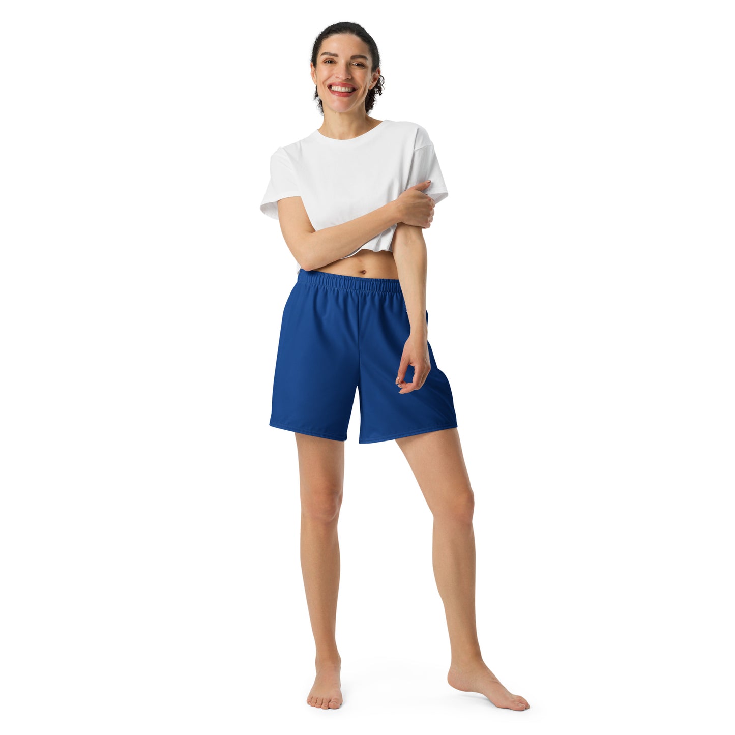 Dark Blue Accent Unisex Athletic Long Shorts