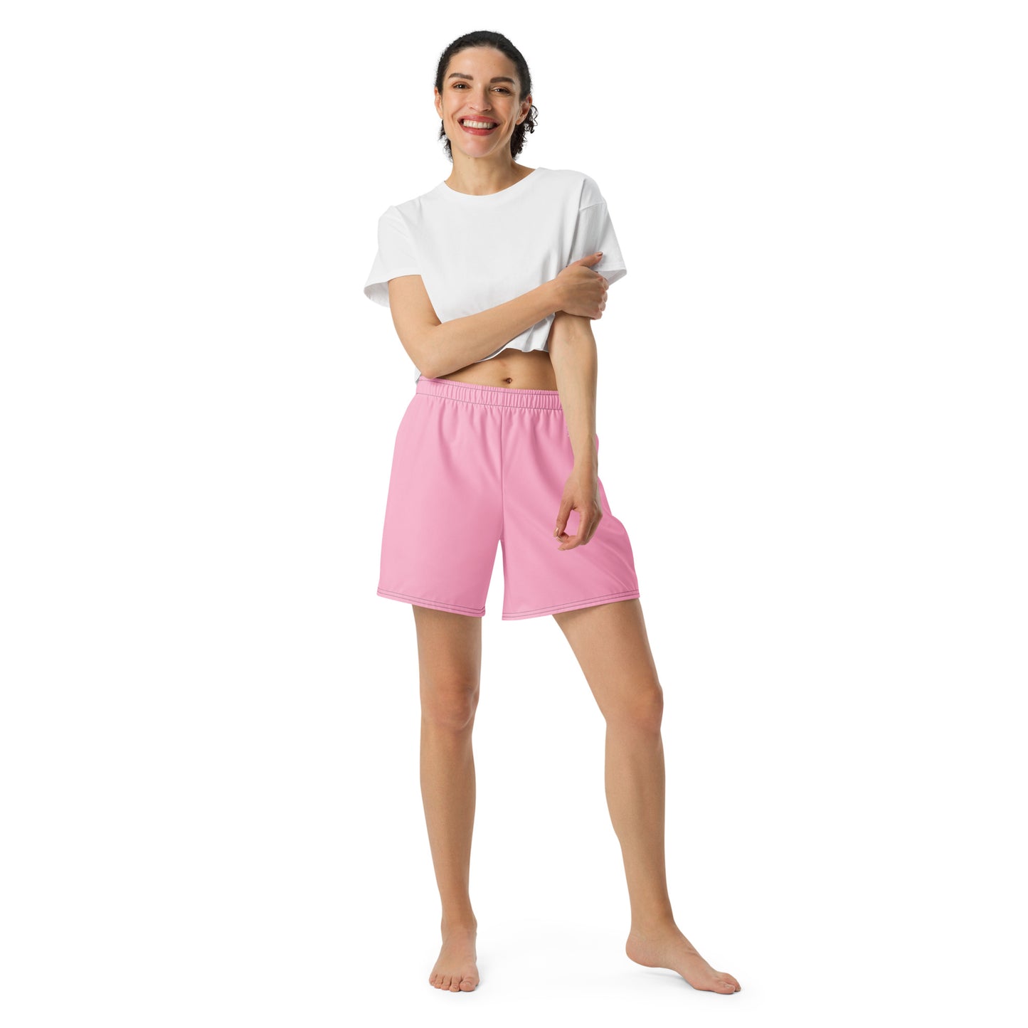 Light Pink Accent Unisex Athletic Long Shorts