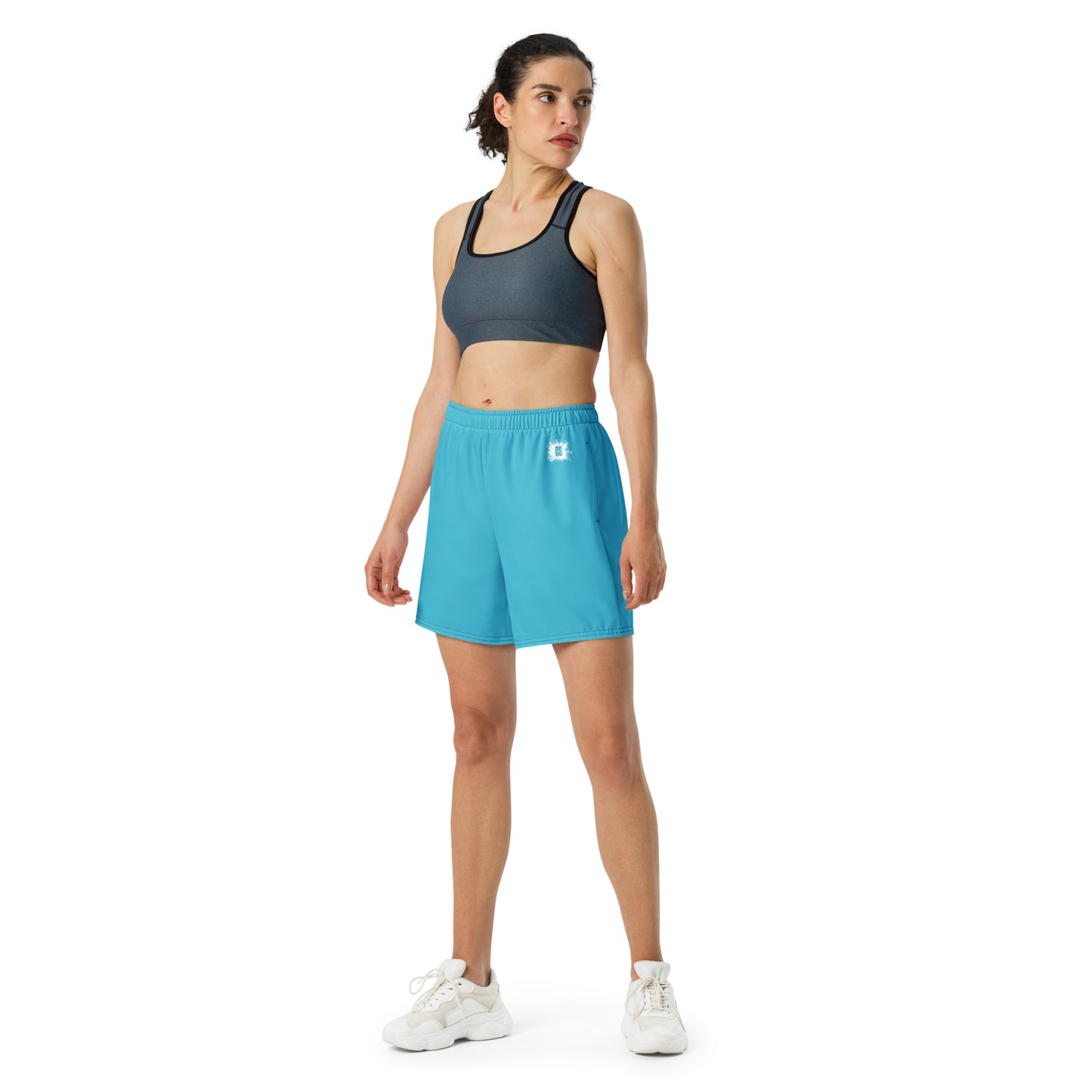 Blue Unisex Athletic Long Shorts