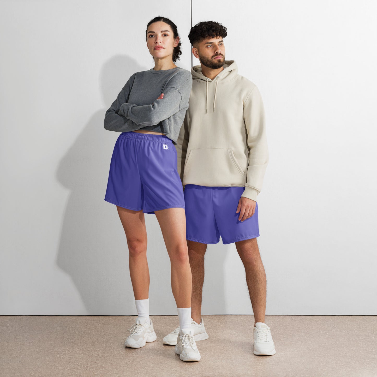 Purple Accent Unisex Athletic Long Shorts