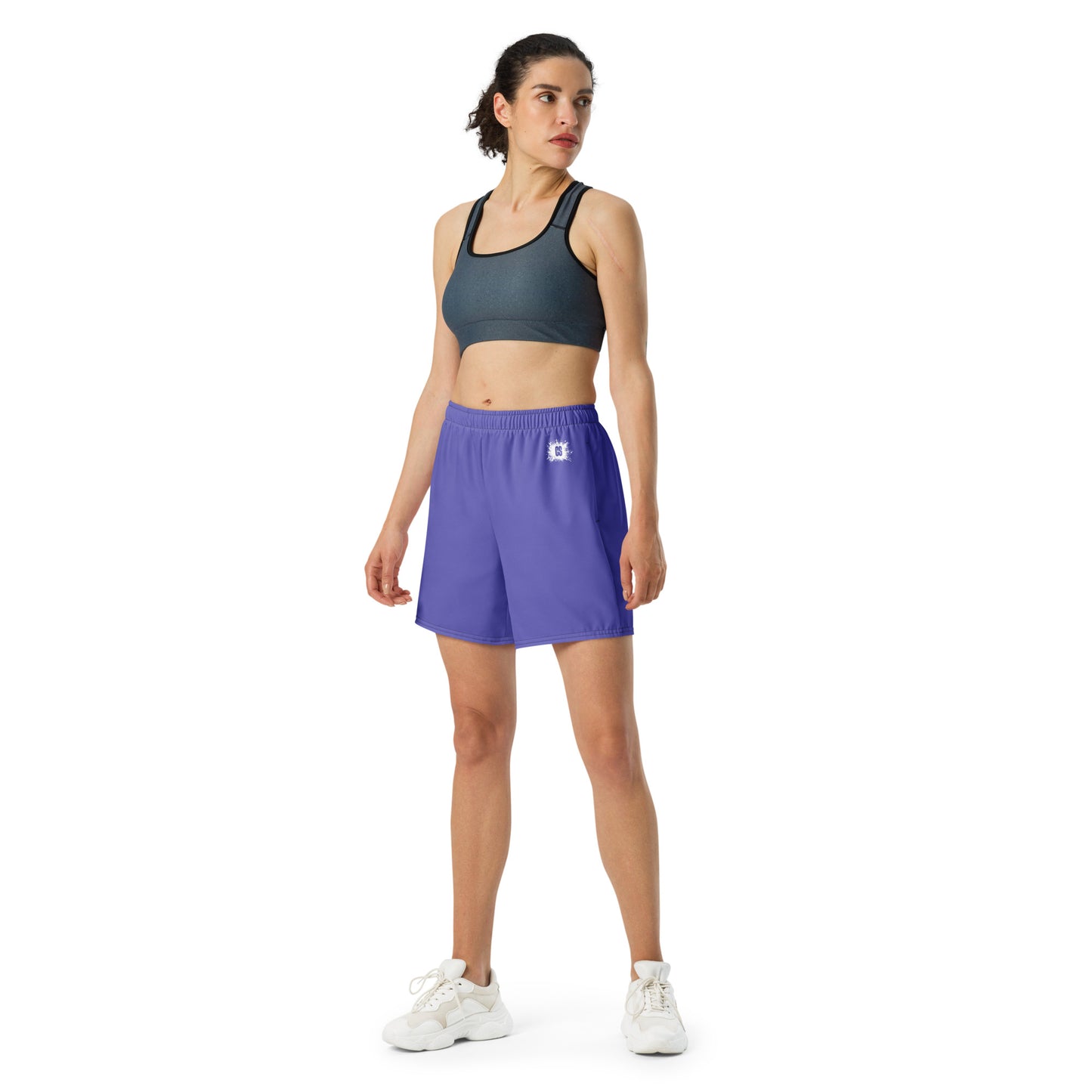 Purple Accent Unisex Athletic Long Shorts