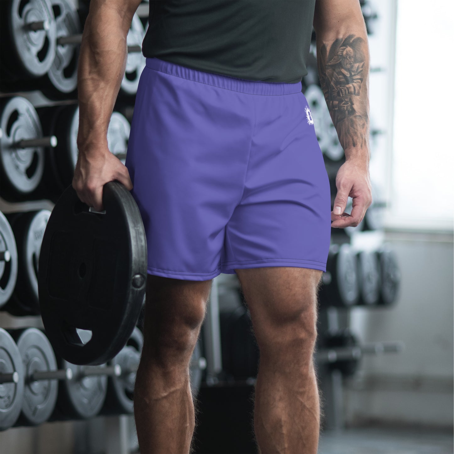 Purple Accent Unisex Athletic Long Shorts