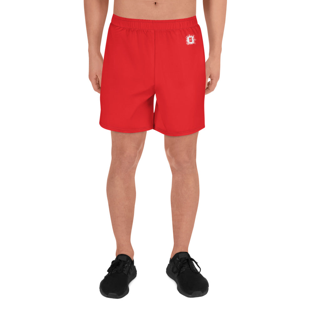 Red Accent Unisex Athletic Long Shorts