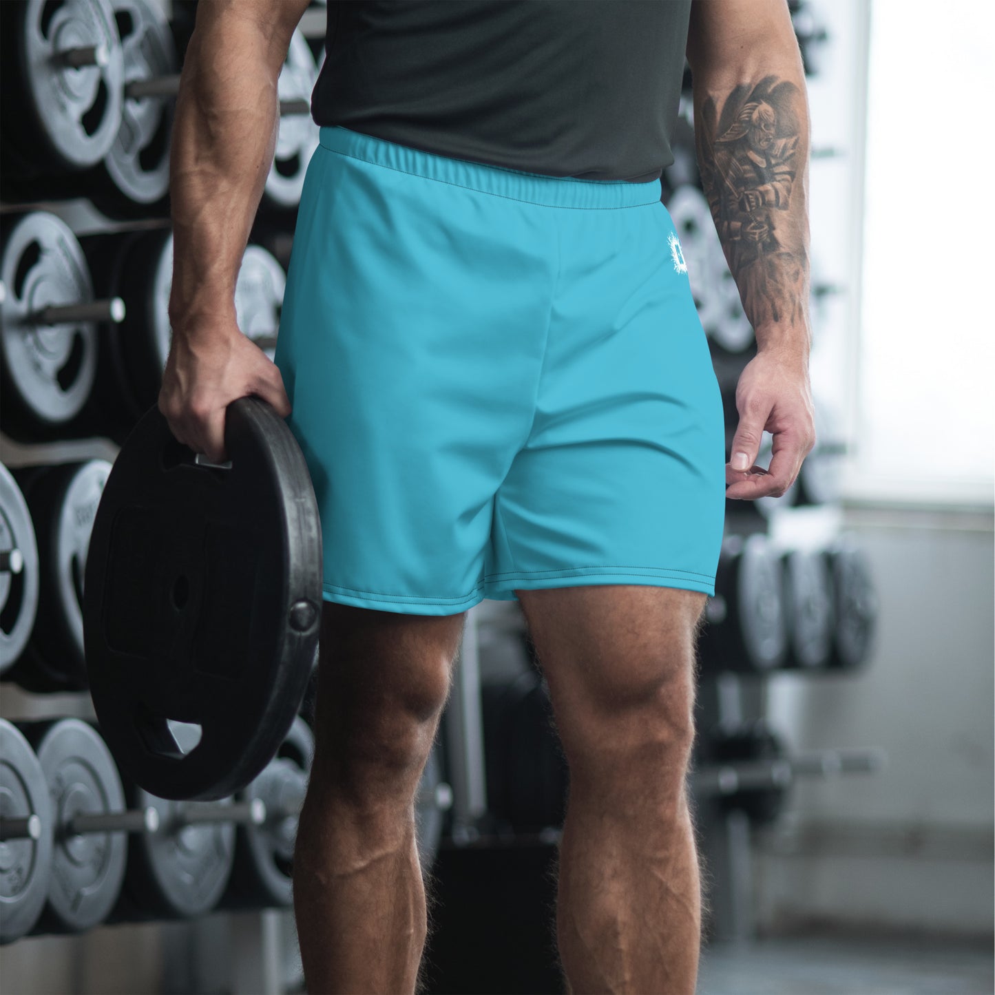 Teal Accent Unisex Athletic Long Shorts