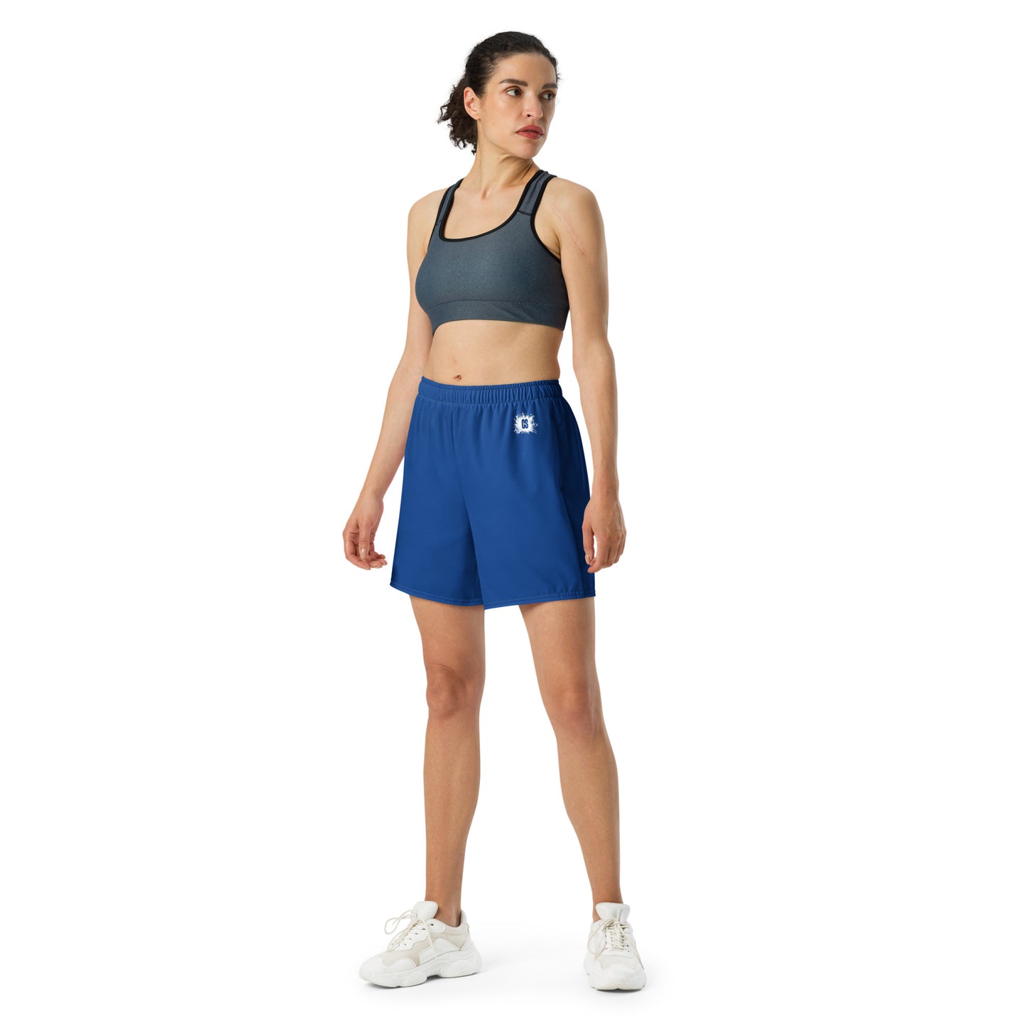 Dark Blue Accent Unisex Athletic Long Shorts