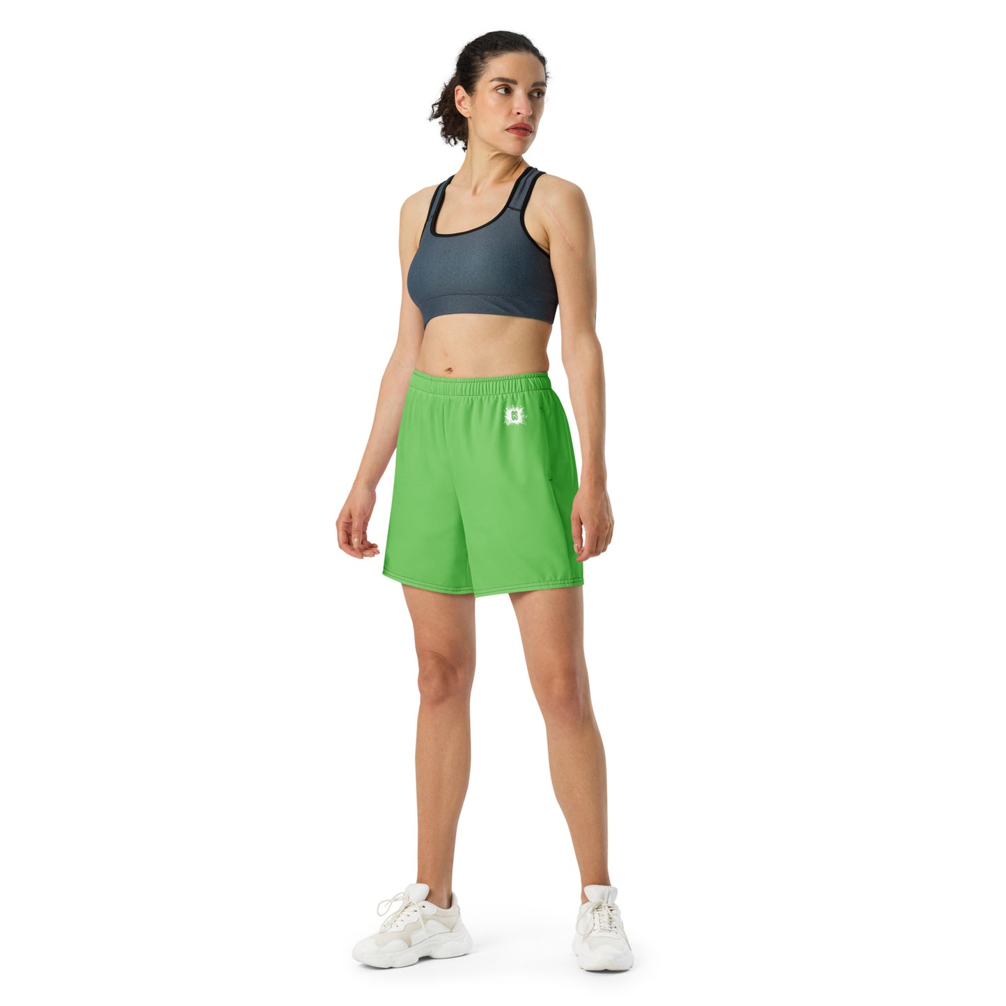 Green Accent Unisex Athletic Long Shorts