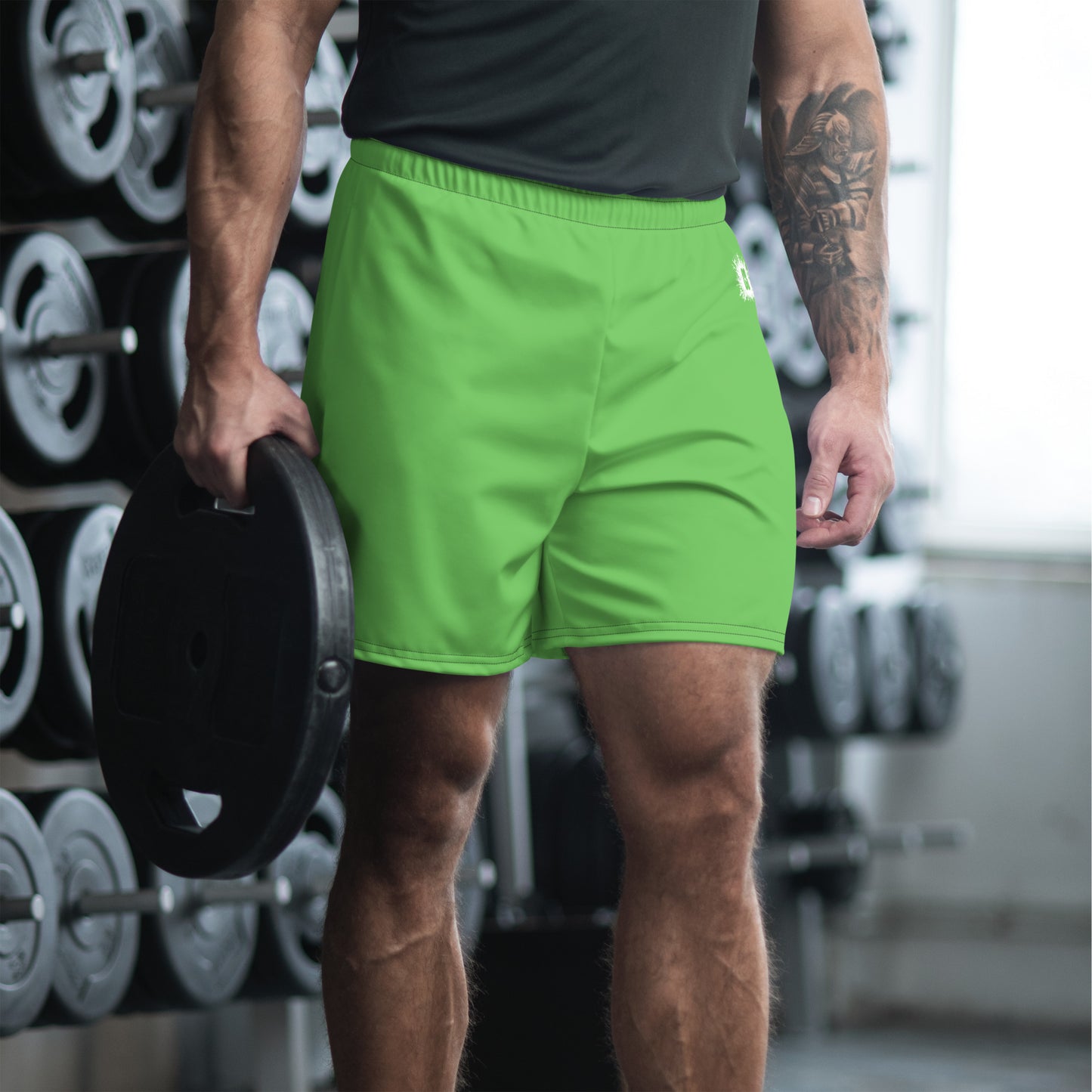 Green Accent Unisex Athletic Long Shorts