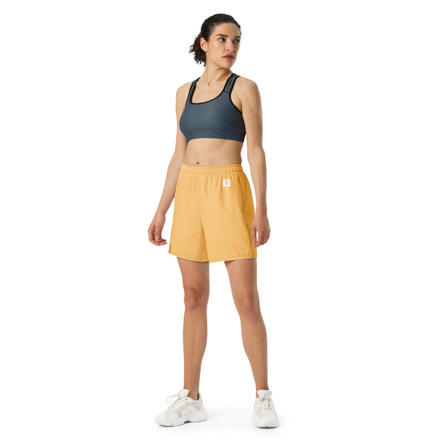 Light Orange Unisex Athletic Long Shorts