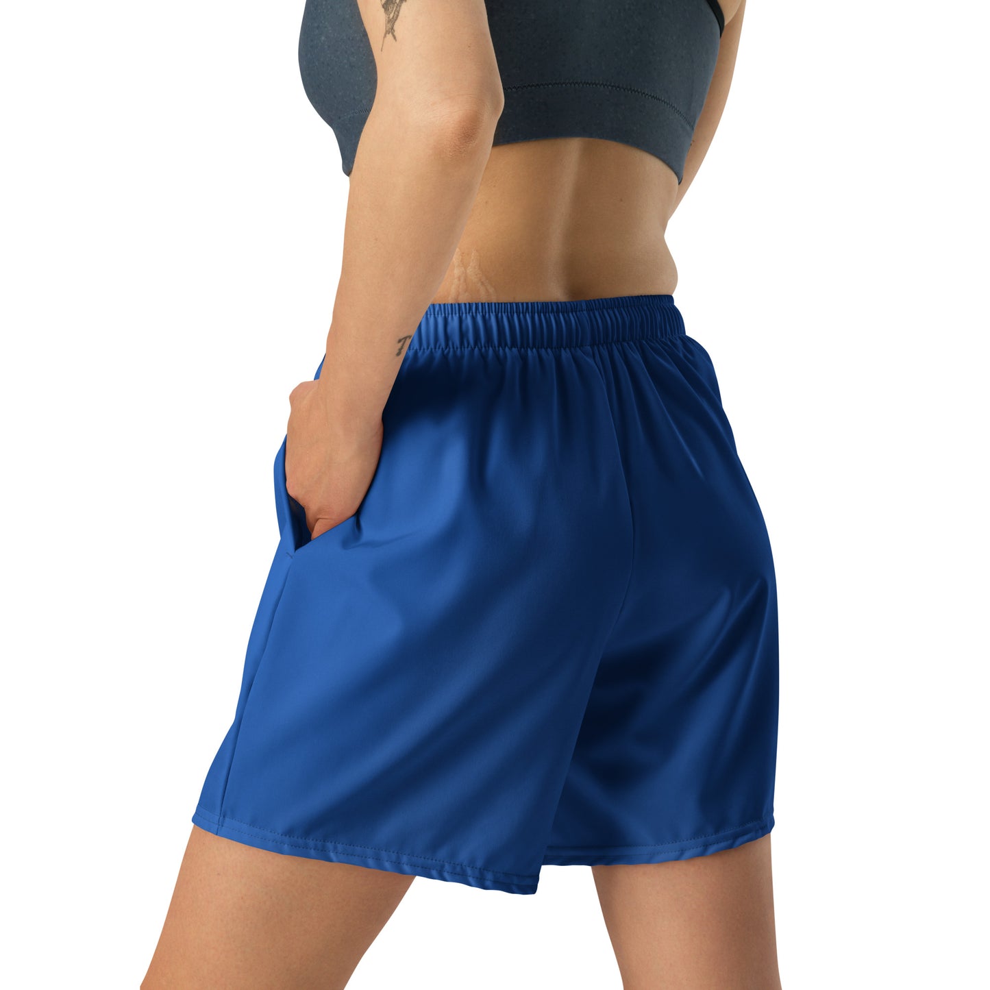 Dark Blue Accent Unisex Athletic Long Shorts