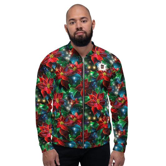 Christmas Lights & Mistletoe Unisex Bomber Jacket