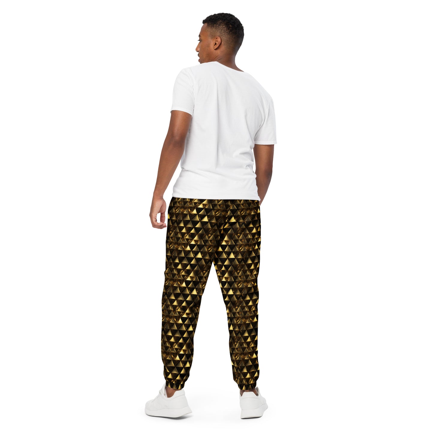 Gold & Black Pyramids Unisex track pants