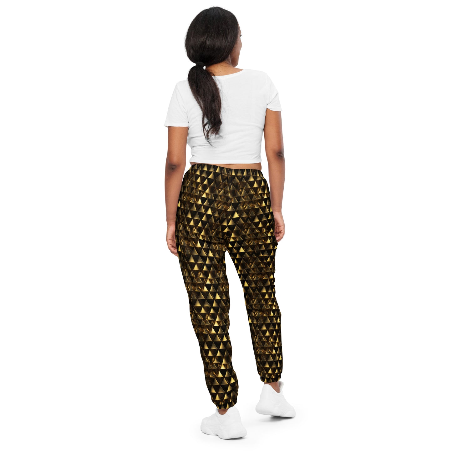 Gold & Black Pyramids Unisex track pants