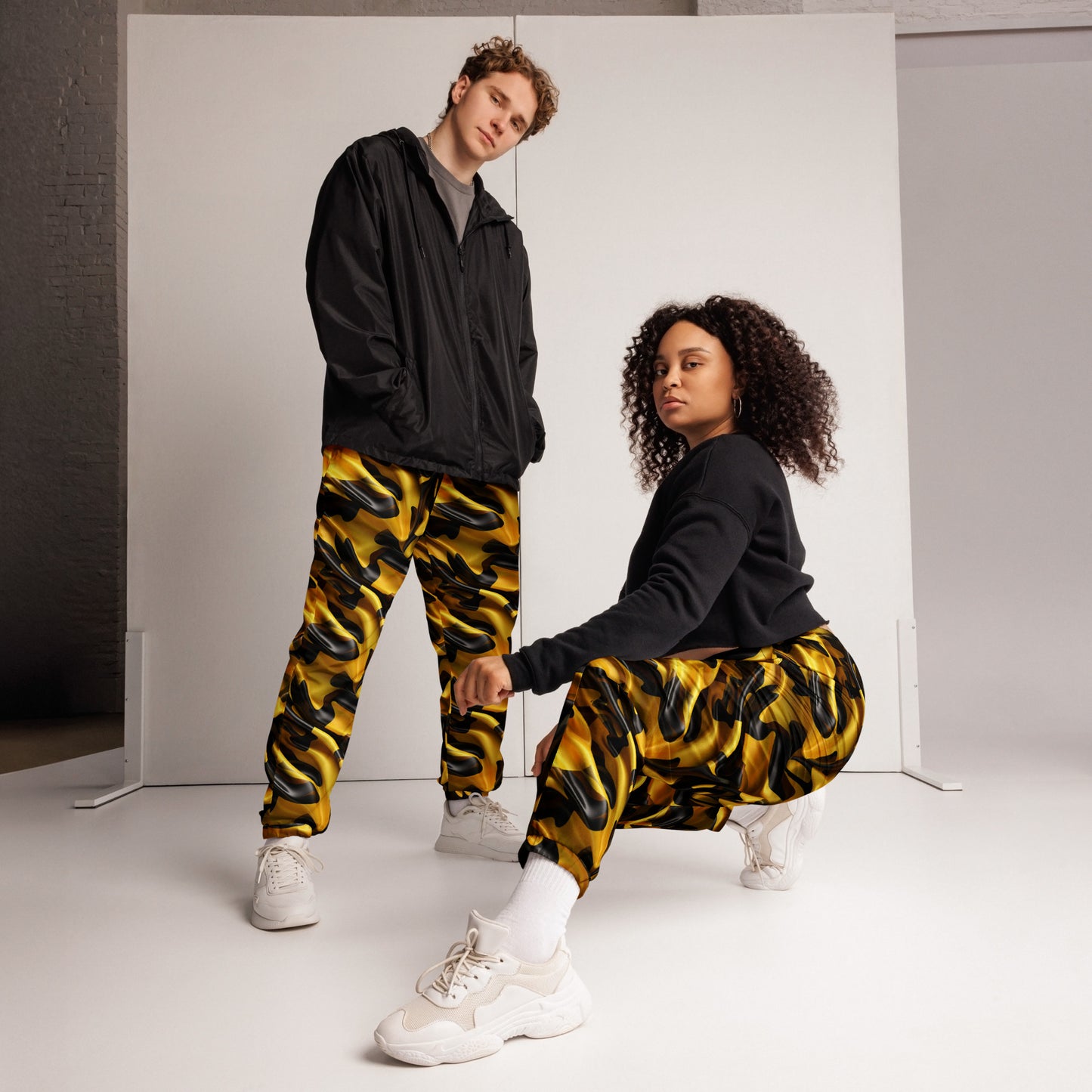 Colorful Interconnected Rings Unisex track pants