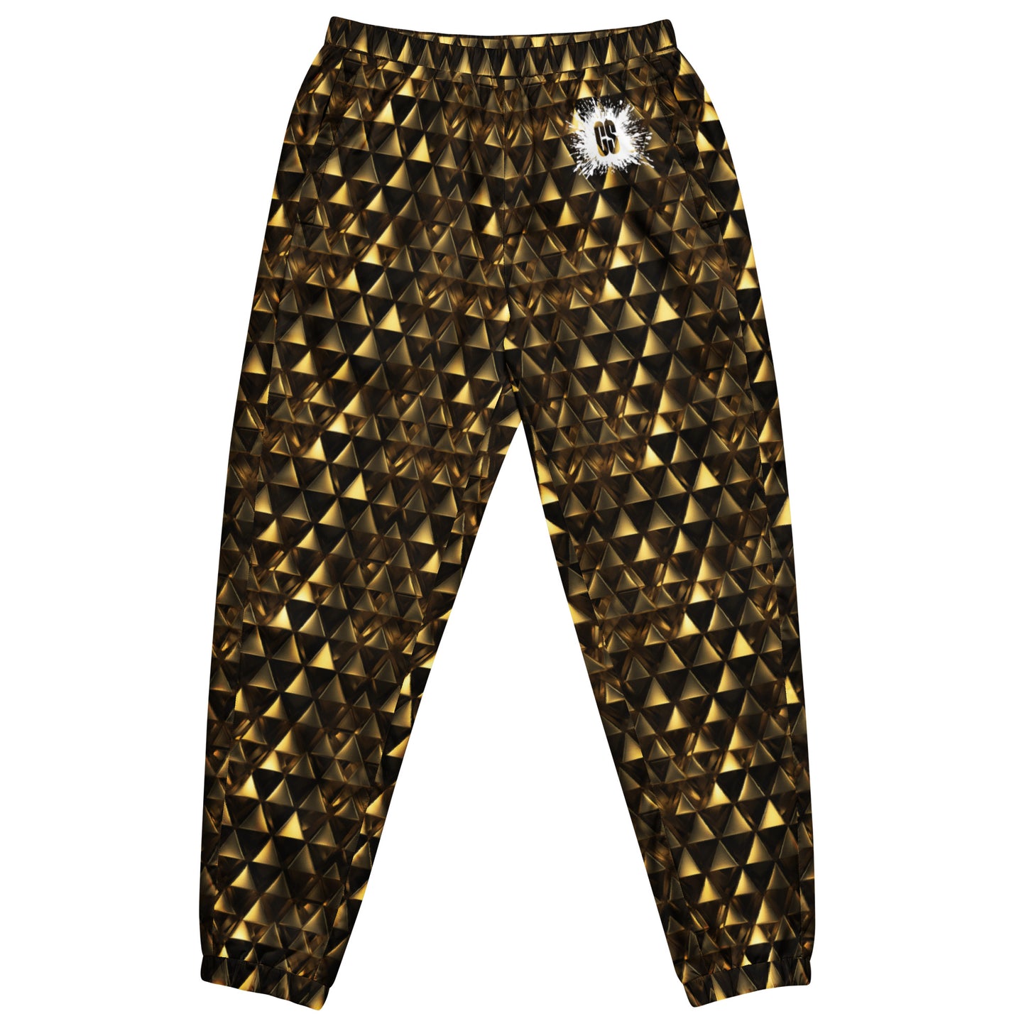 Gold & Black Pyramids Unisex track pants