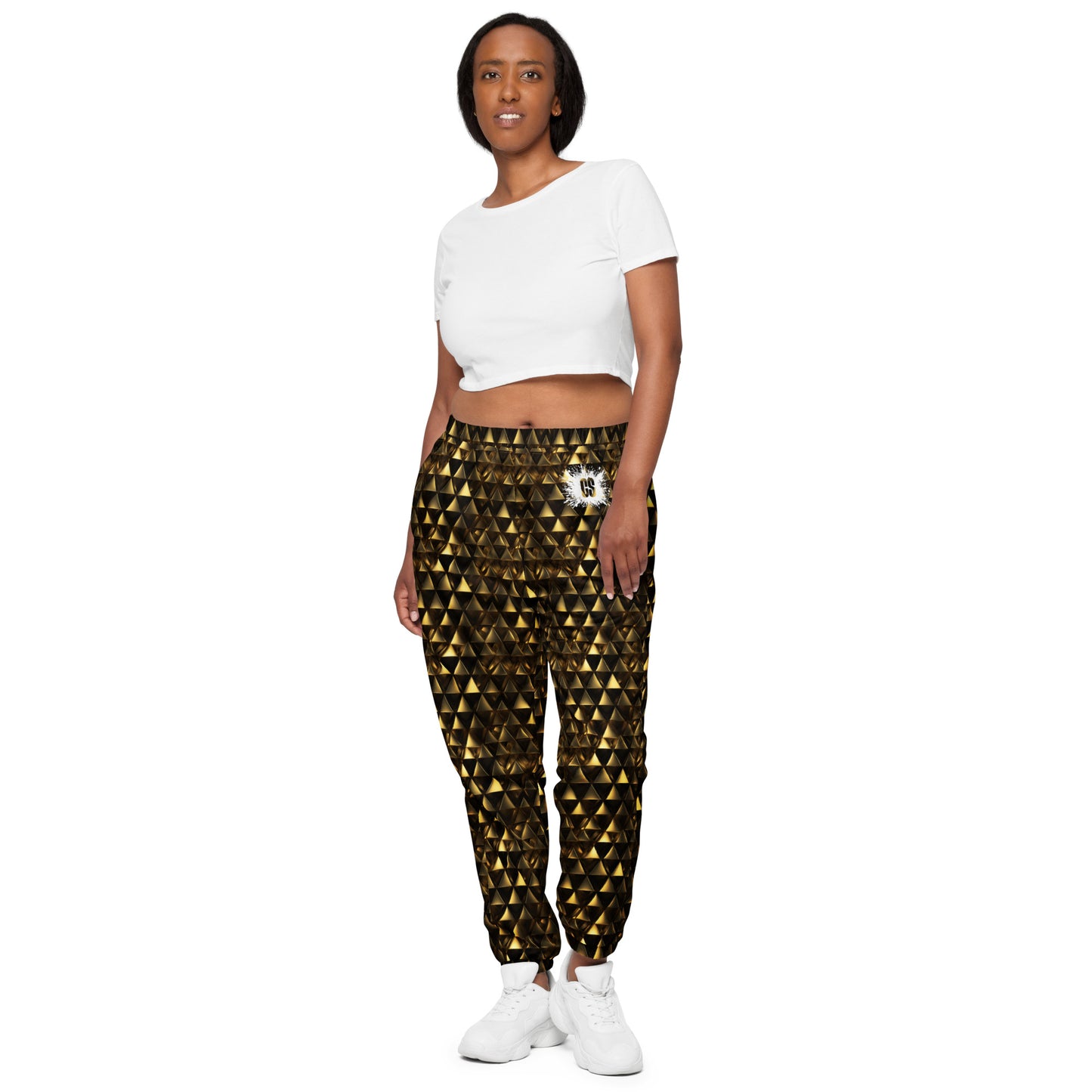 Gold & Black Pyramids Unisex track pants