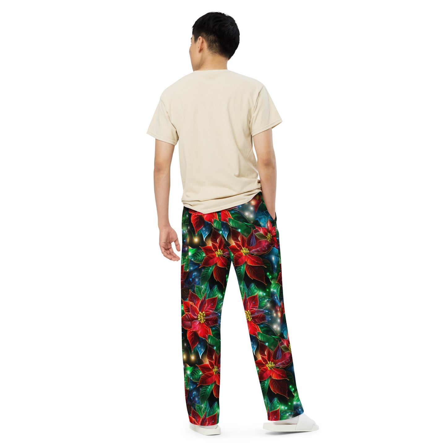 Christmas Lights & Mistletoe unisex wide-leg pants