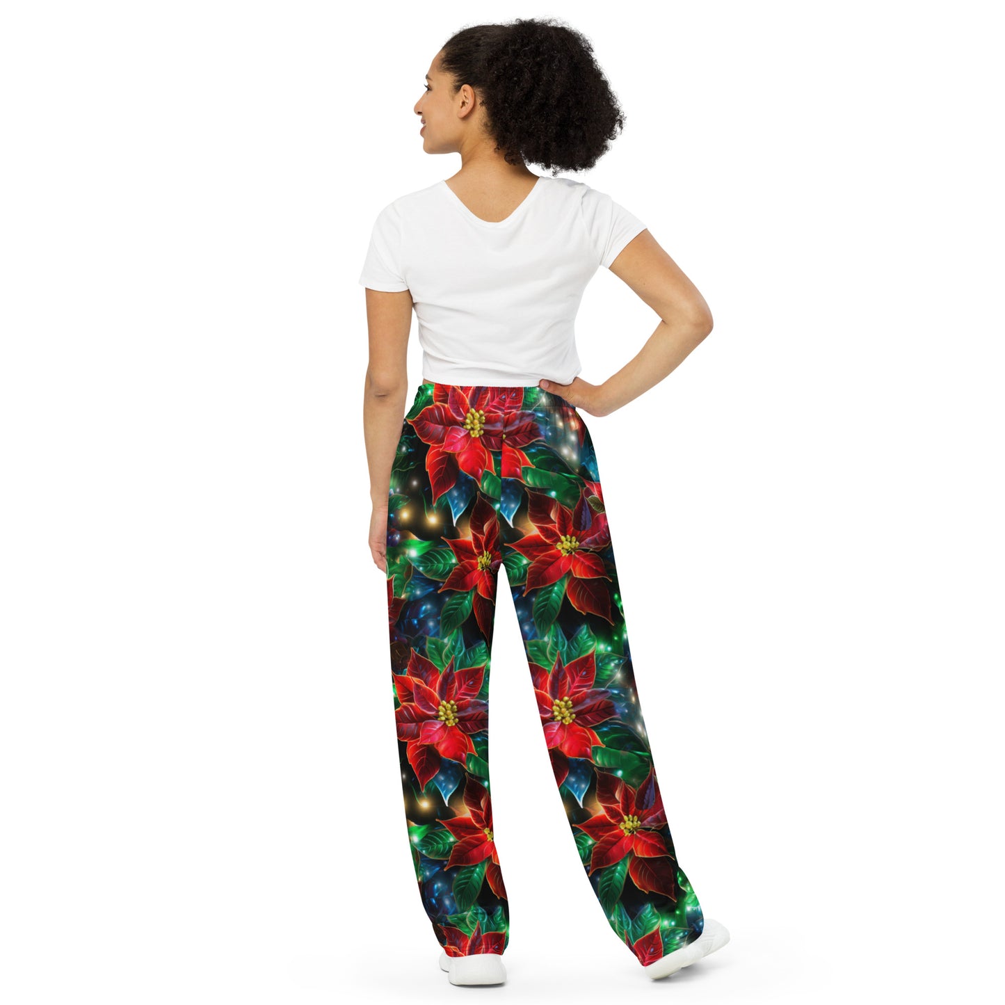 Christmas Lights & Mistletoe unisex wide-leg pants