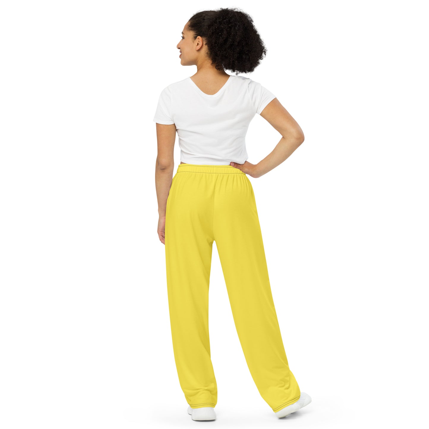 Yellow unisex wide-leg pants