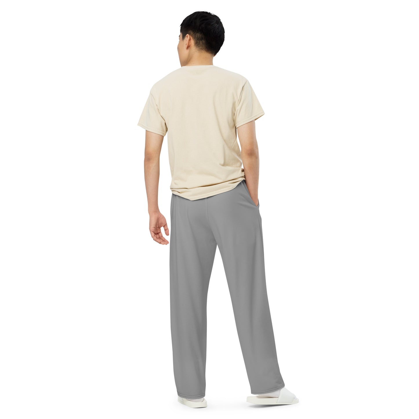 Grey unisex wide-leg pants