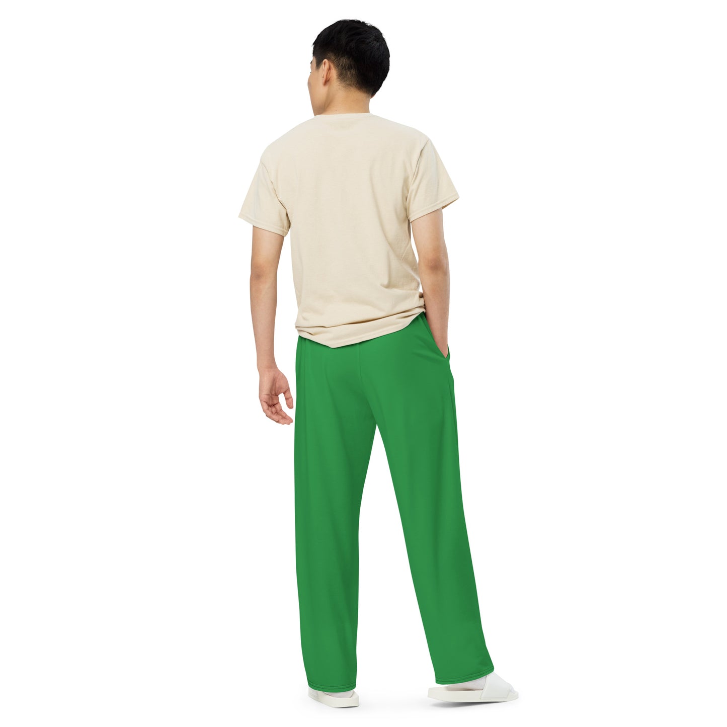 Dark Green unisex wide-leg pants