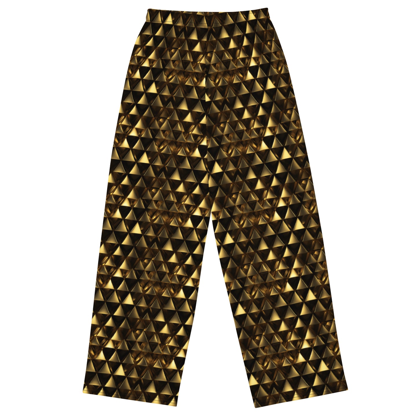 Gold & Black Pyramids unisex wide-leg pants