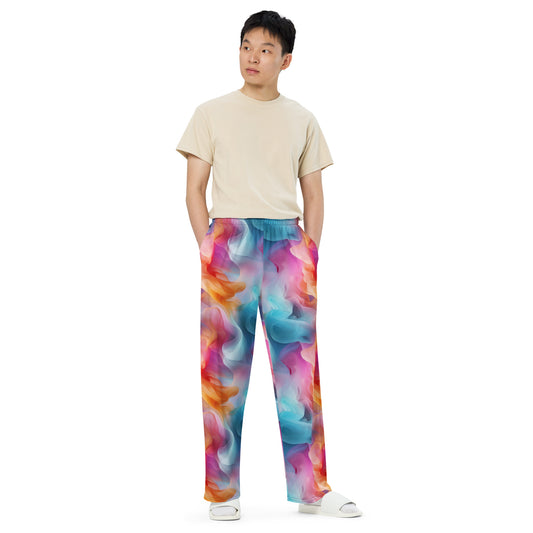 Colorful Smoke unisex wide-leg pants