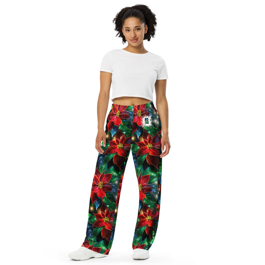 Christmas Lights & Mistletoe unisex wide-leg pants