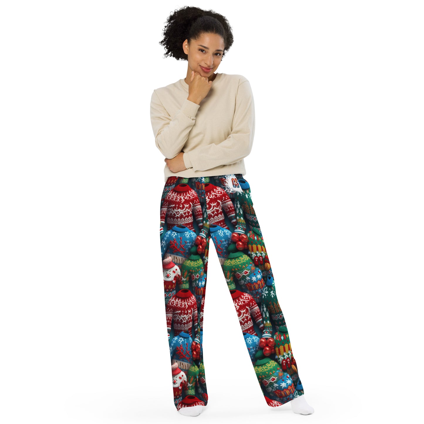 Ugly Xmas Sweaters unisex wide-leg pants