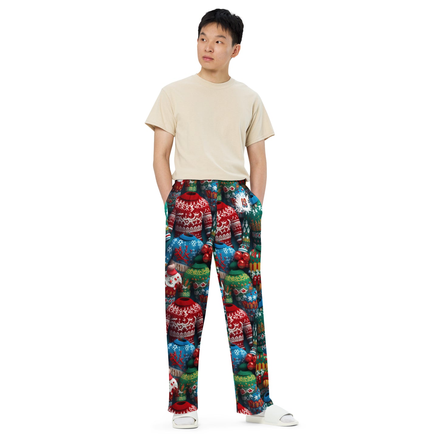 Ugly Xmas Sweaters unisex wide-leg pants