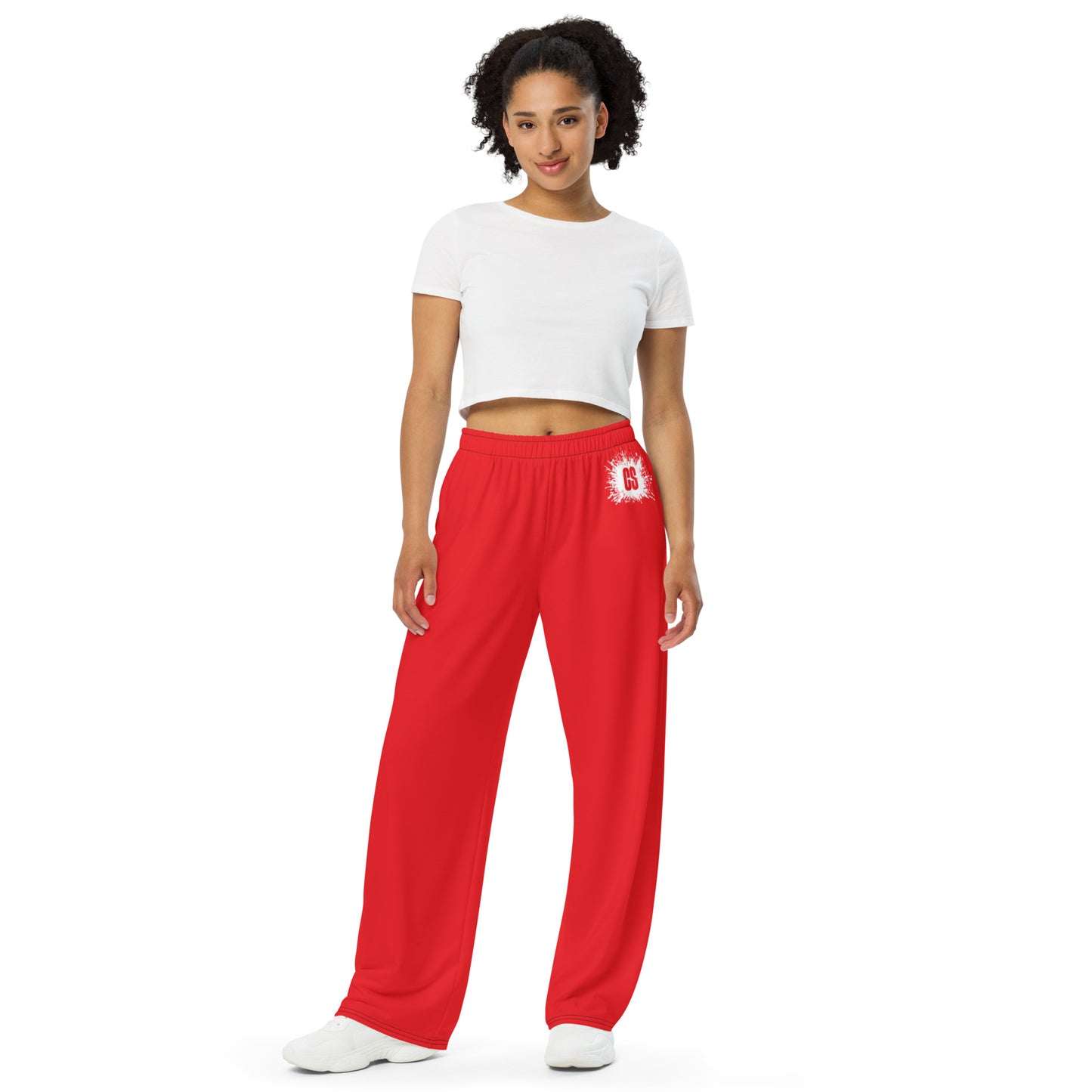 Red Accent wide-leg pants