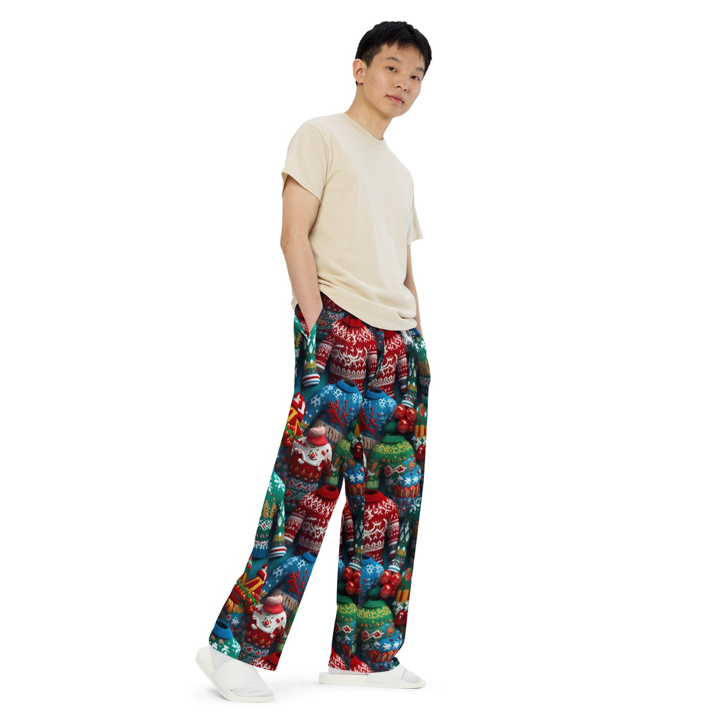 Ugly Xmas Sweaters unisex wide-leg pants