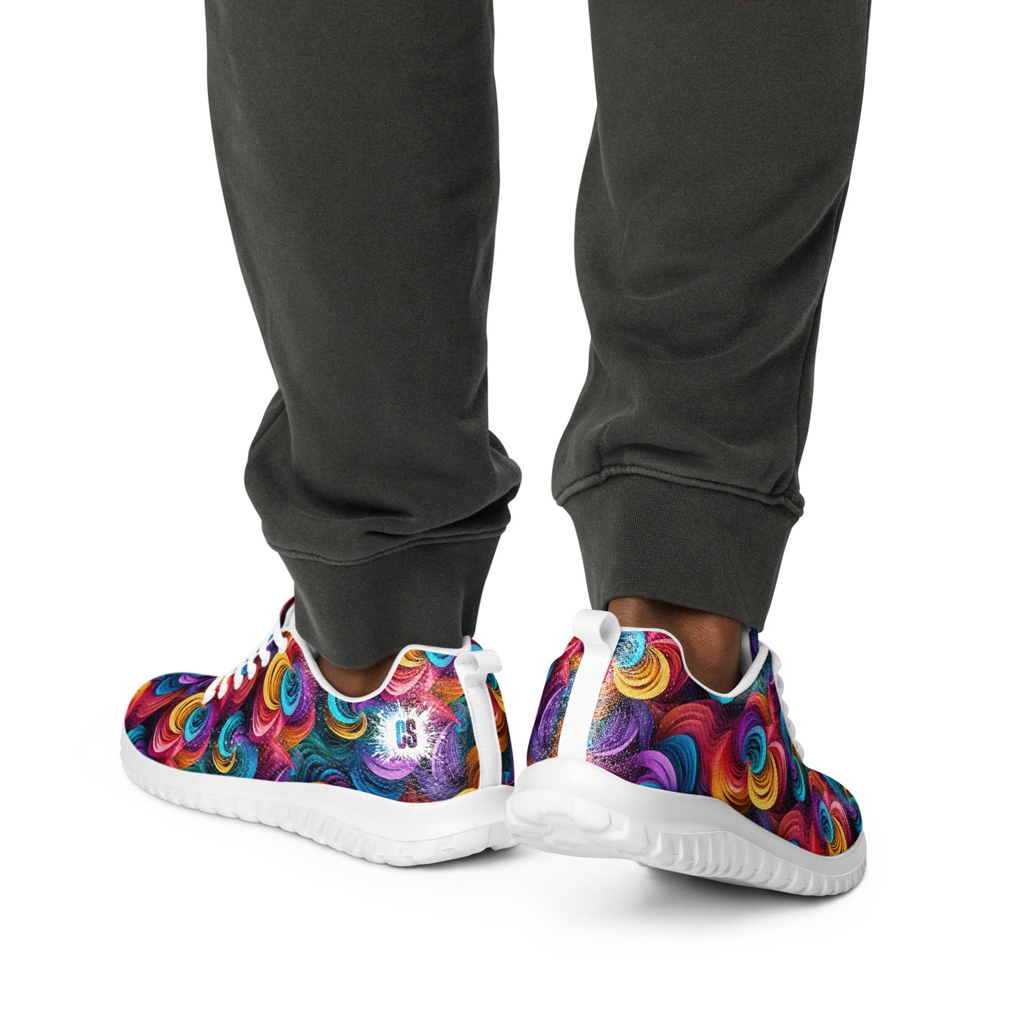 Colorful Interconnected Swirls Men’s athletic shoes