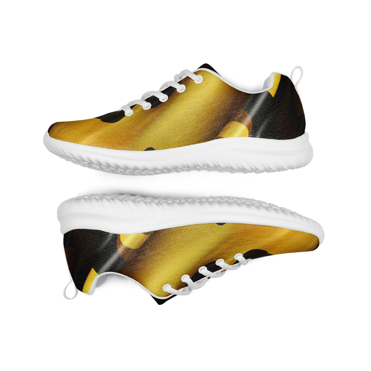 Black & Gold Satin Men’s athletic shoes