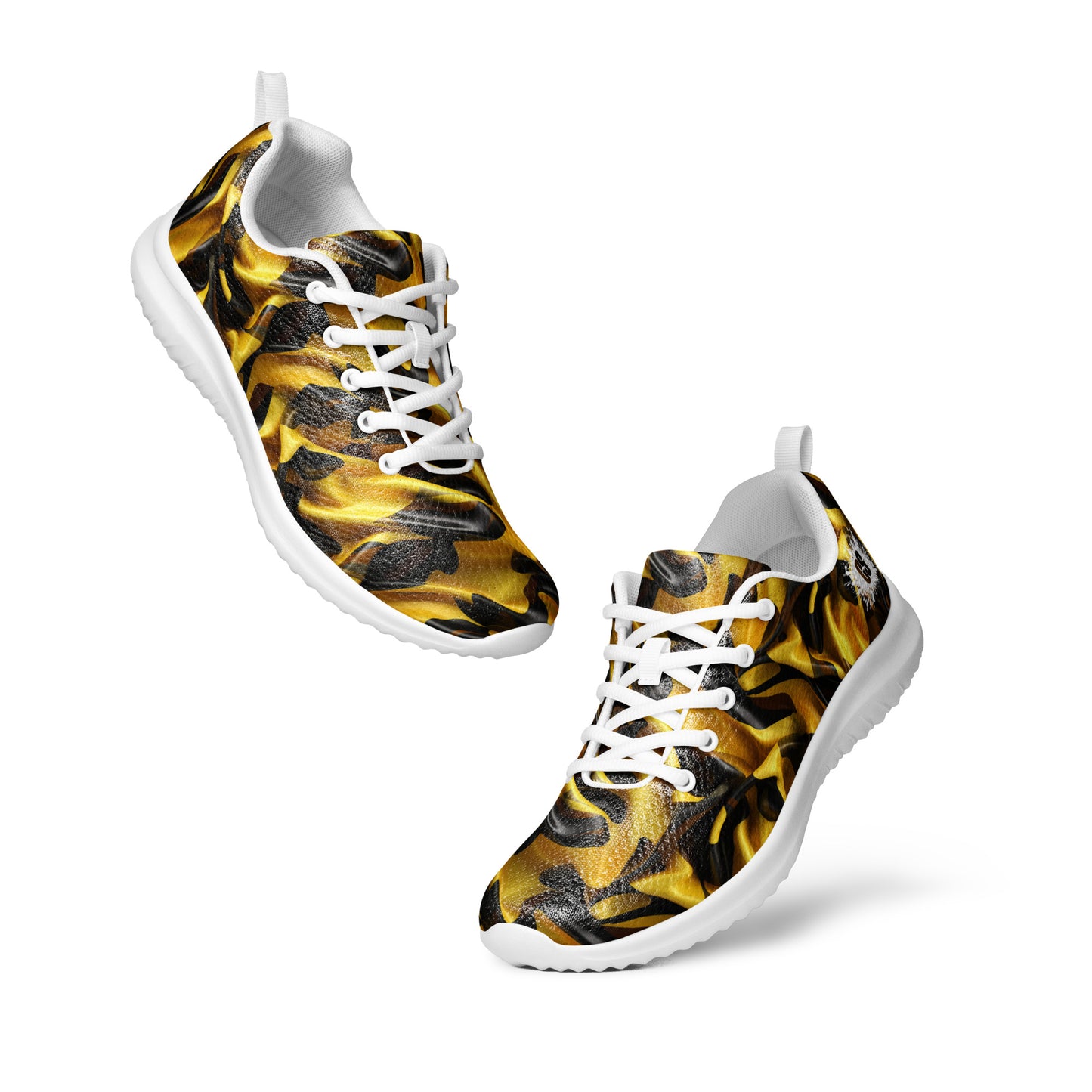 Black & Gold Satin Men’s athletic shoes