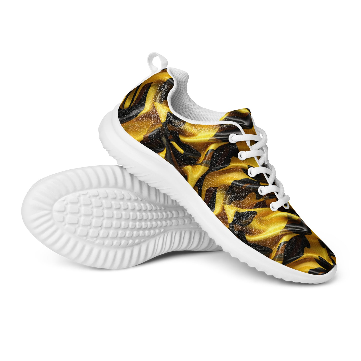 Black & Gold Satin Men’s athletic shoes