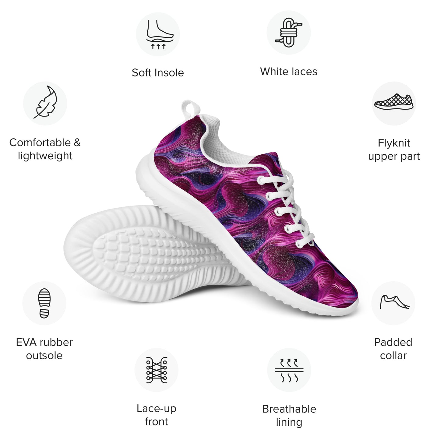 Magenta Plasma Wave Men’s athletic shoes