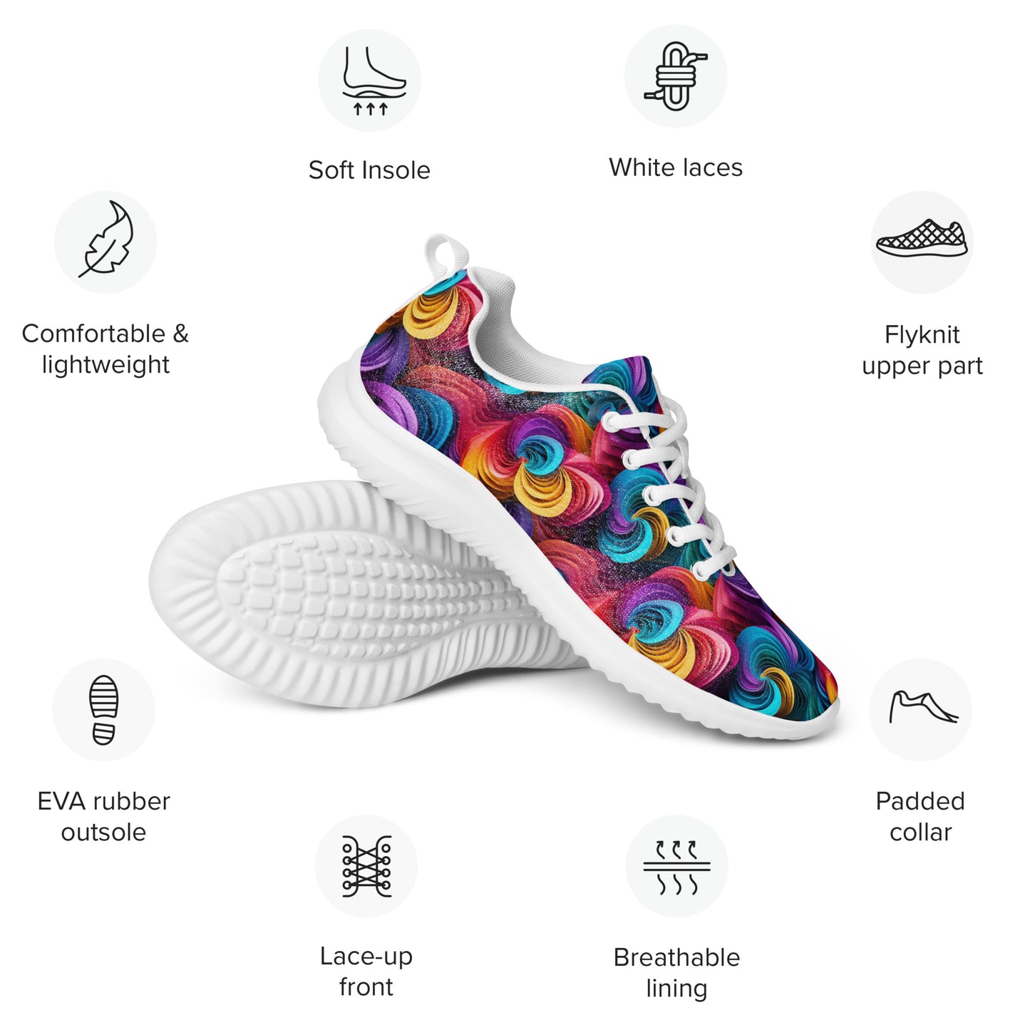 Colorful Interconnected Swirls Men’s athletic shoes