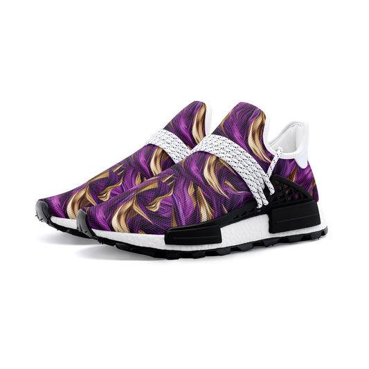 Purple & Gold Satin Unisex Lightweight Sneaker S-1